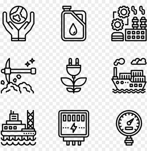heavy and power industry - iconos de arquitectura Transparent PNG Isolated Object Design