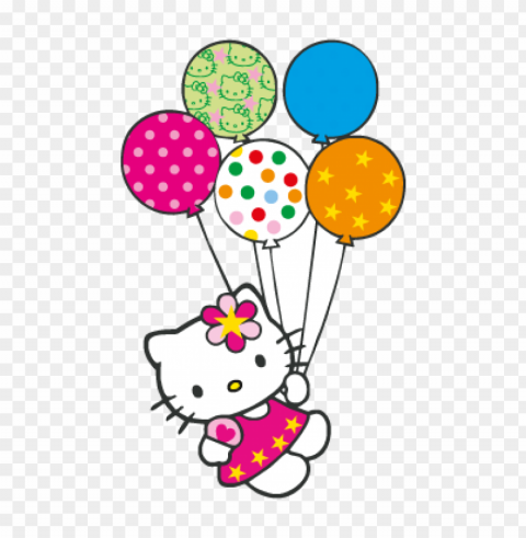 hello kitty con globitos vector logo PNG for free purposes