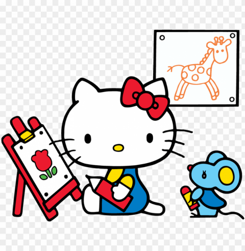 hello kitty drawing - hello kitty and teddy bear PNG format