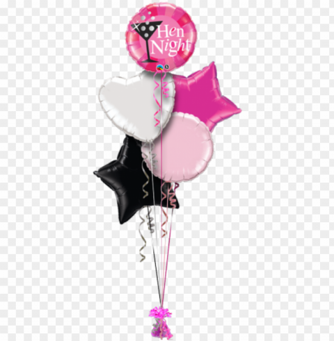 hen party balloons - 18 hen night pink foil balloo PNG images with alpha transparency selection