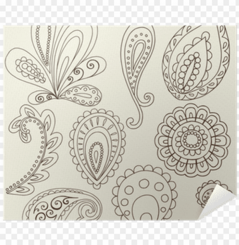 henna paisley Transparent PNG Isolated Item with Detail