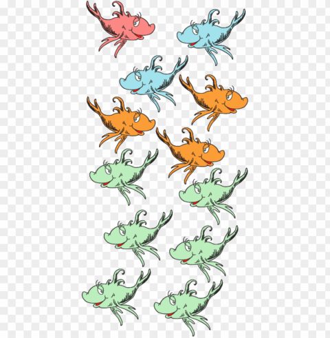 here we have a small school of fish - cartoo PNG Isolated Design Element with Clarity