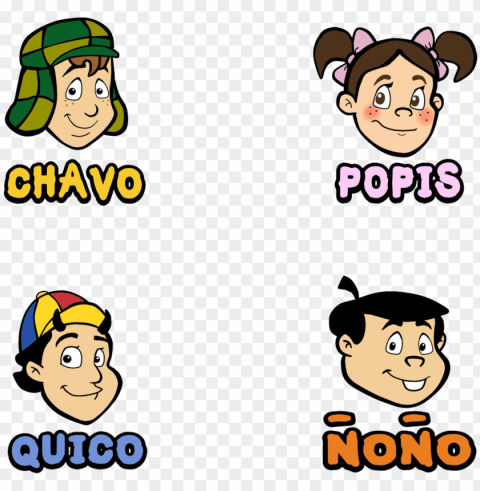 here's all the kids headshots from el chavo del ocho - quee PNG with cutout background