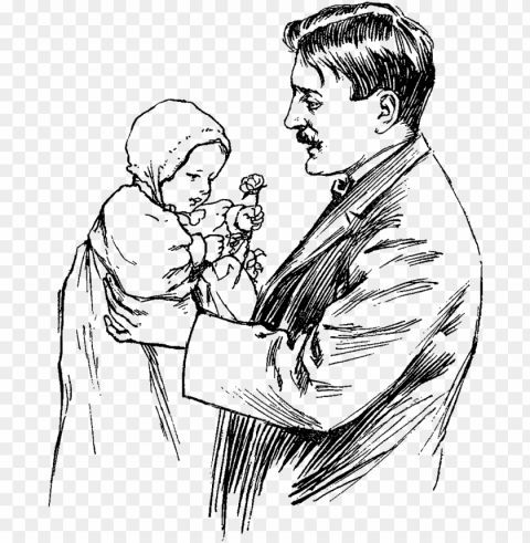he's given her a little flower which she is infinitely - sketch PNG with isolated background