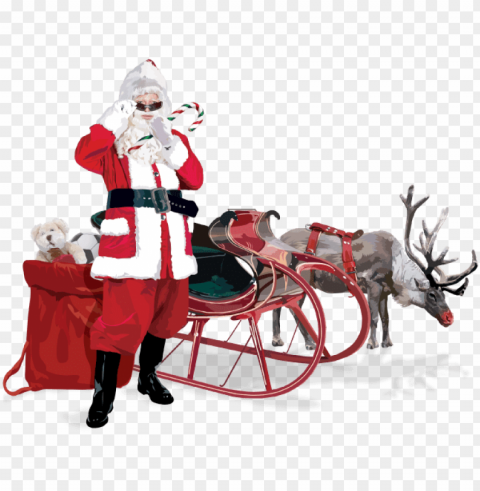 he's popular across north america but the santa claus - santa claus deer PNG files with clear background variety