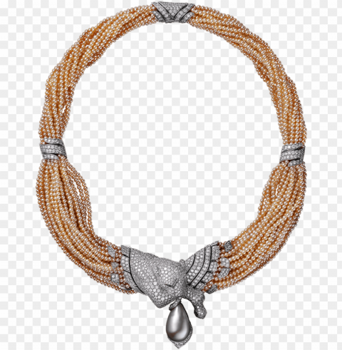 high jewelry necklace high jewelry panthère de cartier PNG for educational projects