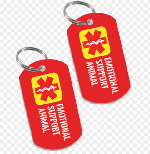 high quality emotional support animal id tag 2 tags - keychai Transparent PNG Object with Isolation
