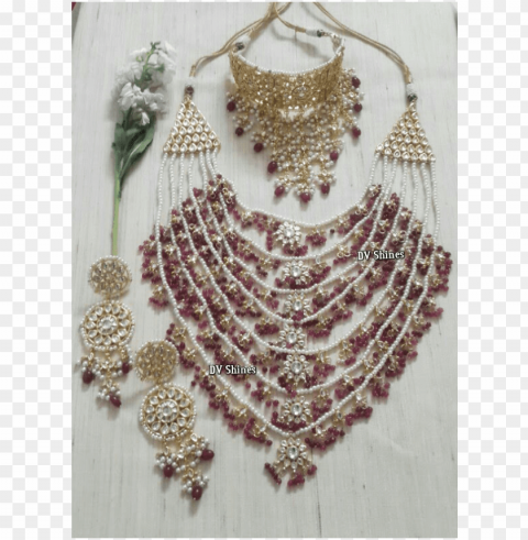 high quality kundan necklace kundan jewelrykundan - necklace Clear Background PNG Isolation