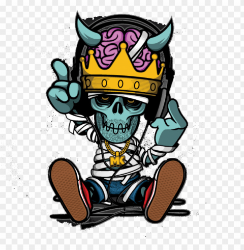 hip skull rapper illustration graffiti hop cartoon - cartoon hip ho PNG for online use