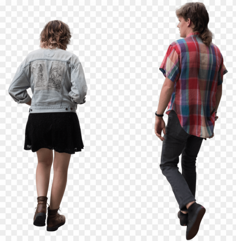 hipsterswalkingback - person back walking Clear Background PNG Isolated Subject