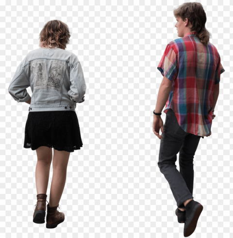 Hipsterswalkingback - Person Back Walking Clear Background PNG Isolated Subject