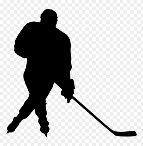 hockey player silhouette Isolated Element with Transparent PNG Background