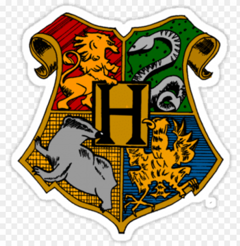 hogwarts crest by utherpendragon - harry potter sticker Isolated Illustration with Clear Background PNG