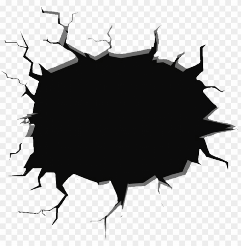 hole cracked cracking cracks ground overlay - hole in a wall drawi Transparent PNG Isolated Design Element