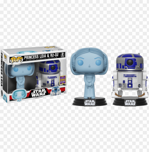 holographic princess leia & r2-d2 sce - leia and r2d2 po PNG file without watermark