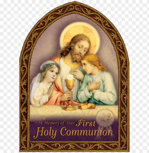 holy first communion greeting card - first holy communion cards Isolated Subject in Transparent PNG