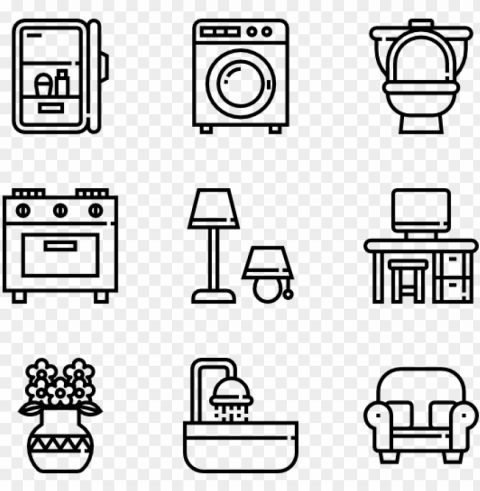 home decoration 30 icons - home decor icons Transparent PNG graphics complete archive