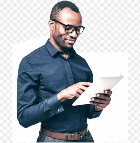 homem com tablet na mão fazendo busca - gentlema PNG Image Isolated with Transparent Detail PNG transparent with Clear Background ID 37b26c7a