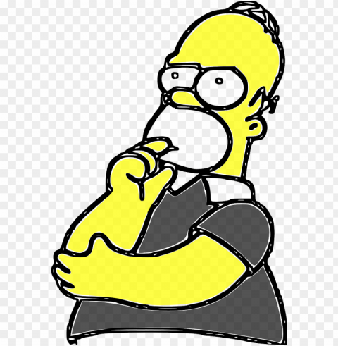 homer simpsons cartoon comic tv show thinking - transparent cartoon character thinking PNG Graphic with Transparency Isolation