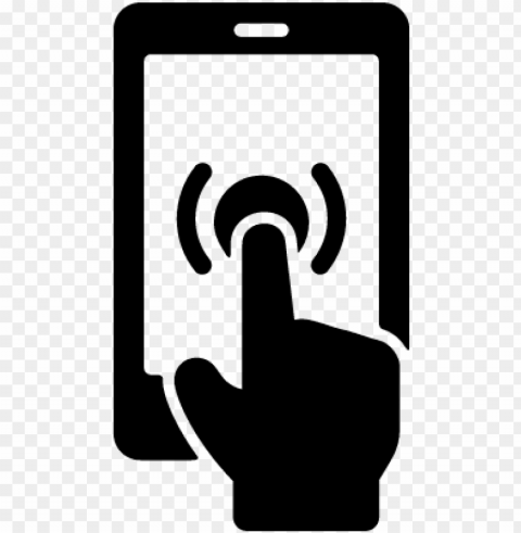 hone with hand vector - smartphone touch icon Images in PNG format with transparency