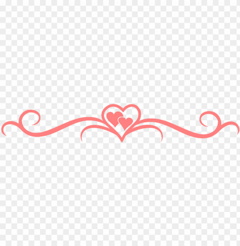 Horizontal Love Pink Email Letter Hearts - Happy Valentines Day With Heart Hearts And Swirl Clear Background PNG Isolated Item