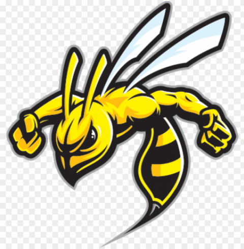 hornet clipart wasp sting - honey bee mascot logo PNG Isolated Object on Clear Background