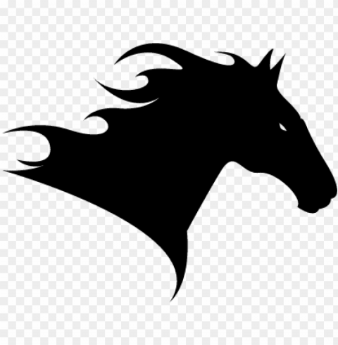 horse head side view to the right silhouette vector - horse head logo PNG pictures with alpha transparency