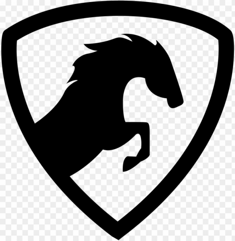 horse icon - horse shield Clear Background Isolated PNG Graphic