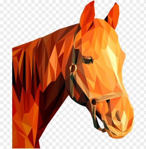 horse low poly computer graphics polygon animal PNG images with transparent elements pack