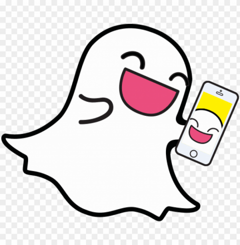 host with phone illustration - snapchat ghost logo PNG Isolated Object with Clear Transparency