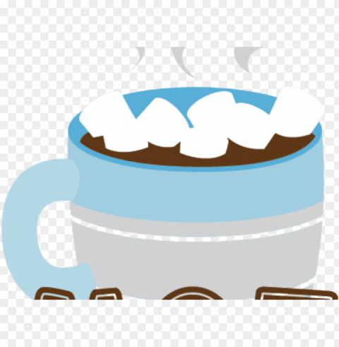 Hot Chocolate Clipart Winter - Cute Hot Chocolate Clipart Transparent Art PNG