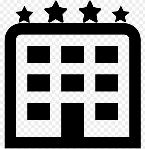 hotel building icon - hotel black icon Isolated Character on Transparent PNG