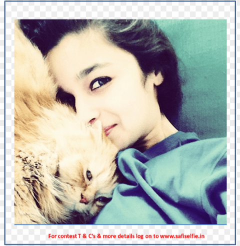 hoto - alia bhatt with cat PNG Isolated Object with Clarity