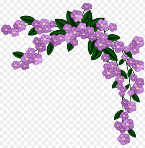 hoto free eq - flower corner border purple Transparent art PNG