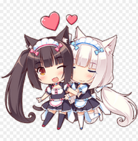 hoto - nekopara chocola and vanilla chibi Isolated Subject with Clear PNG Background