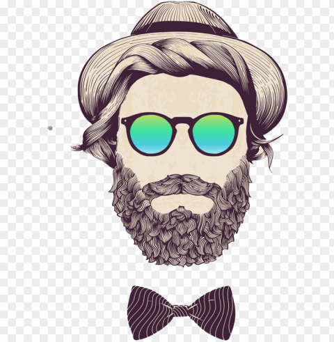 hotography illustration hipster stock with man clipart - hipster long beard art Isolated Artwork on Transparent Background PNG