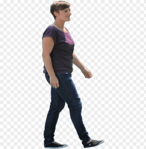 hotoshop - persona caminando de perfil Isolated Subject with Clear Transparent PNG