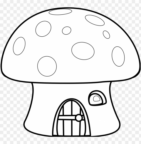 house black and white house black white - mushroom house coloring pages PNG clipart