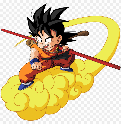 how about the nimbus cloud that he rides or his extending - son goku on cloud PNG images without subscription