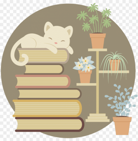 how to create a sleeping cat on a pile of books and - cat sleeping on books vector Alpha PNGs