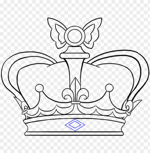 how to draw crown - draw a queen crow PNG with clear overlay