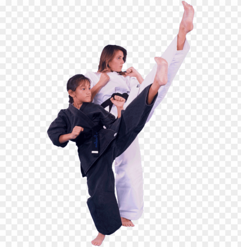 how to eat elephants - kids kicking in karate Transparent PNG photos for projects