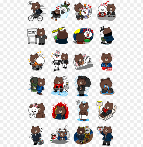 how to get line stickers via register phone number - brown and cony my love from the star Free PNG images with alpha channel variety