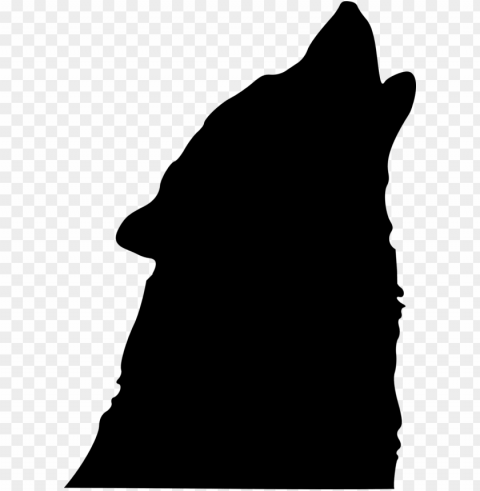 howling wolf silhouette Isolated Illustration on Transparent PNG