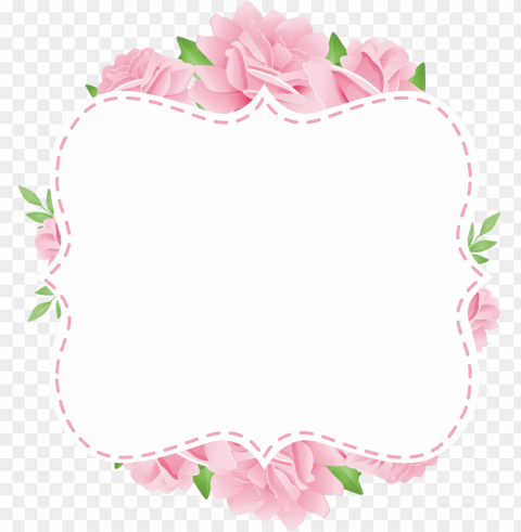 Flower Wallpaper Frame - Pink Clouds Isolated Element In Transparent PNG