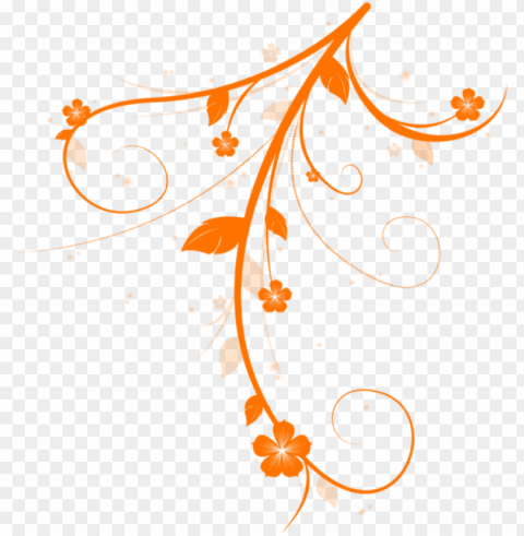 Orange Floral And Leaves PNG Transparent Icons For Web Design