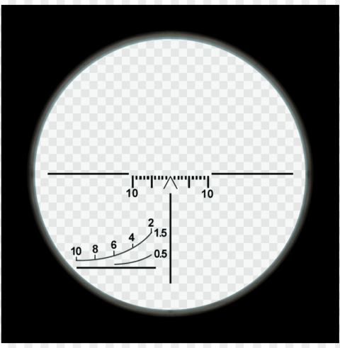 Circular Scope Reticle with Markings Isolated Character in Transparent PNG Format