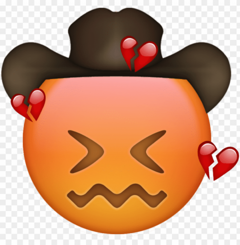 cowboy emojis PNG images with transparent elements pack