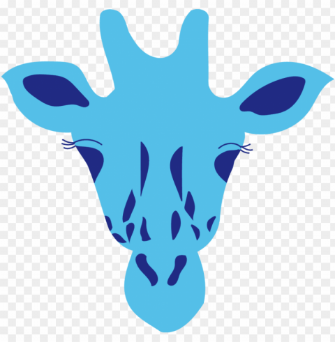 vector image of a giraffe's head blue with dark blue spots PNG transparent graphics comprehensive assortment