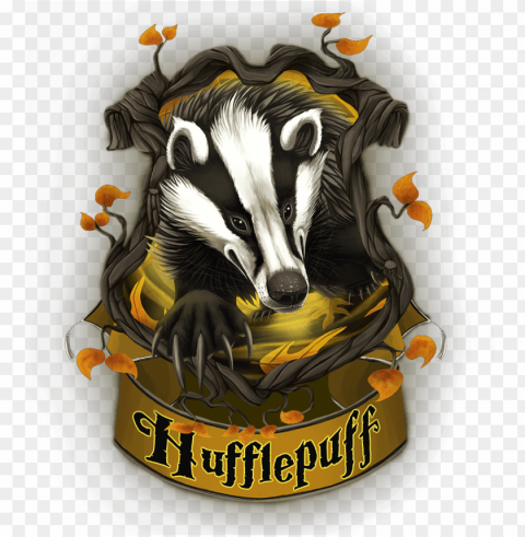 hufflepuff - harry potter cropped hoodie Isolated Artwork on Clear Background PNG